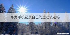 华为手机记录自己的运动轨迹吗