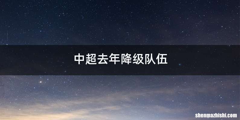 中超去年降级队伍