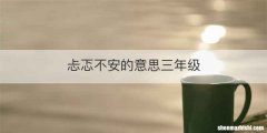 忐忑不安的意思三年级