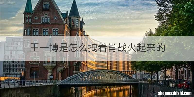 王一博是怎么拽着肖战火起来的
