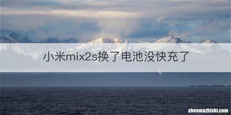 小米mix2s换了电池没快充了