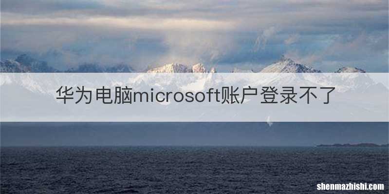 华为电脑microsoft账户登录不了