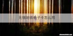 无锡地铁电子卡怎么用
