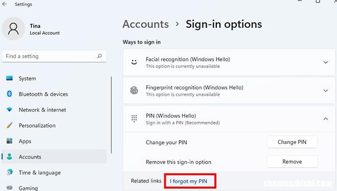 如何在Windows10/11中重置忘记的PIN码
