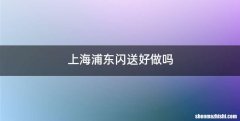 上海浦东闪送好做吗