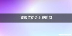 浦东贸促会上班时间