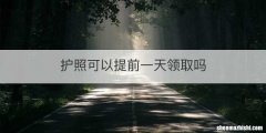 护照可以提前一天领取吗