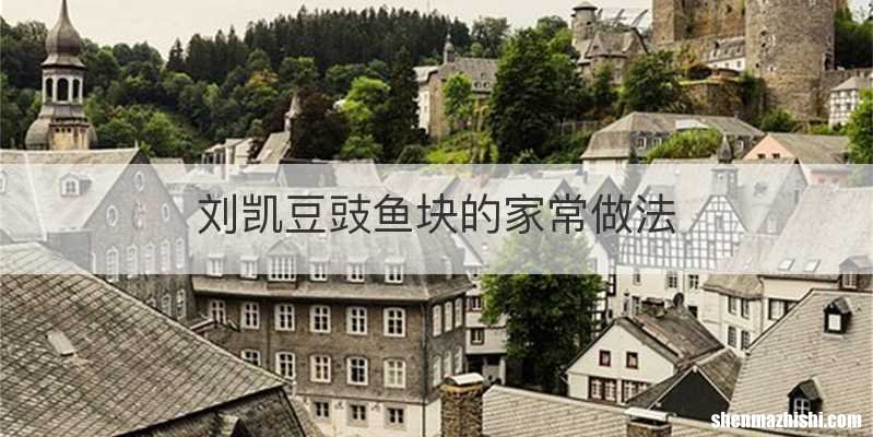刘凯豆豉鱼块的家常做法