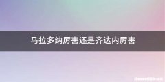 马拉多纳厉害还是齐达内厉害