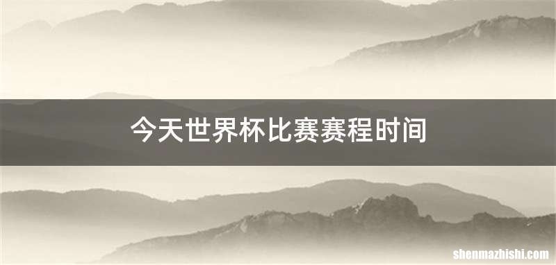 今天世界杯比赛赛程时间