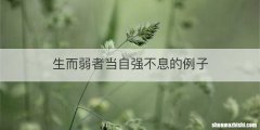 生而弱者当自强不息的例子