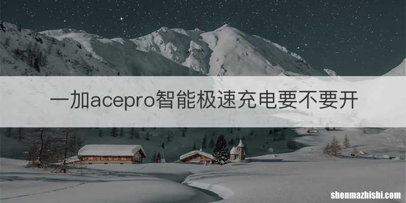 一加acepro智能极速充电要不要开