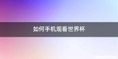 如何手机观看世界杯