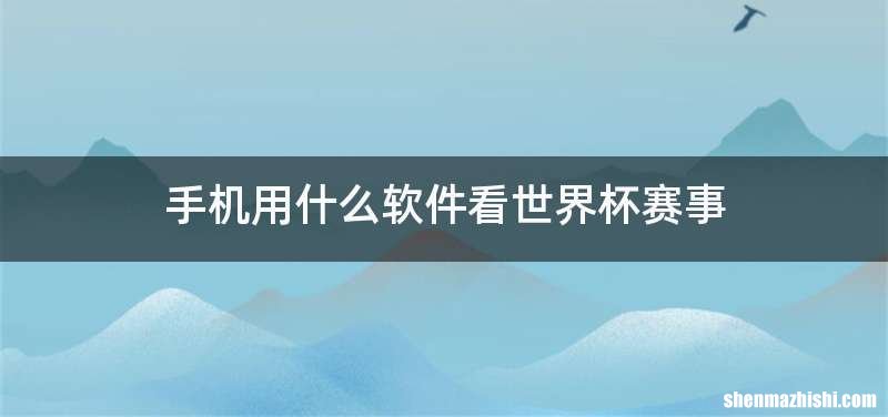 手机用什么软件看世界杯赛事