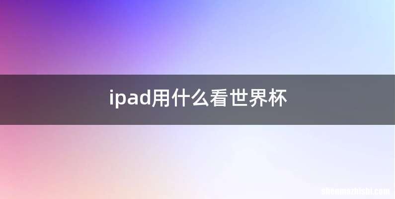 ipad用什么看世界杯