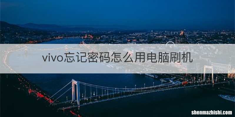 vivo忘记密码怎么用电脑刷机