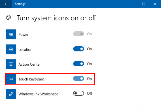 在Windows10上的任务栏中显示或隐藏触摸键盘按钮