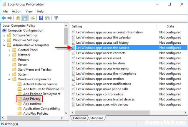 笔记本Win10禁止应用使用相机的方法