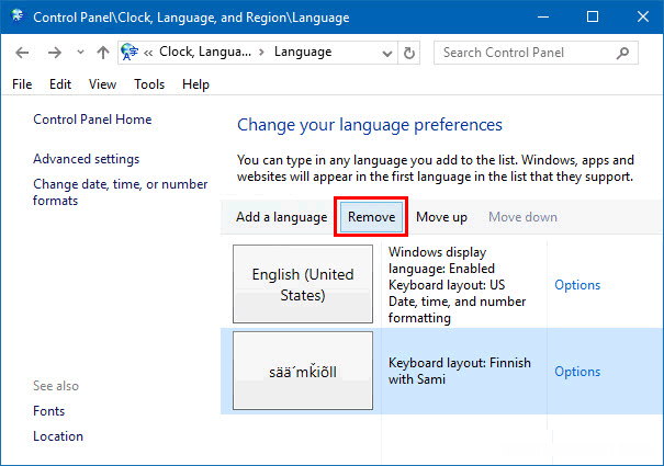 如何在Windows10上添加或删除输入语言