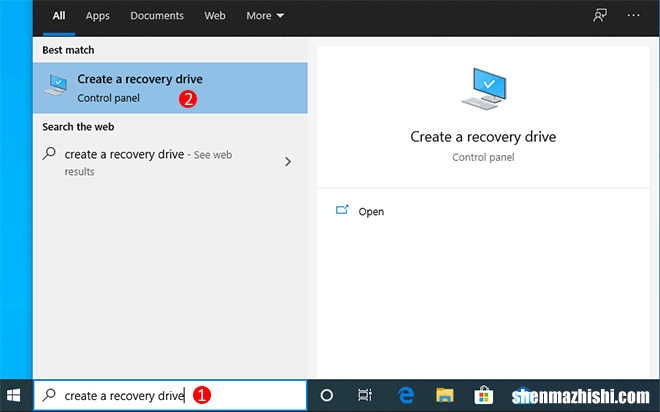 如何在Windows10上创建恢复驱动器或系统修复光盘