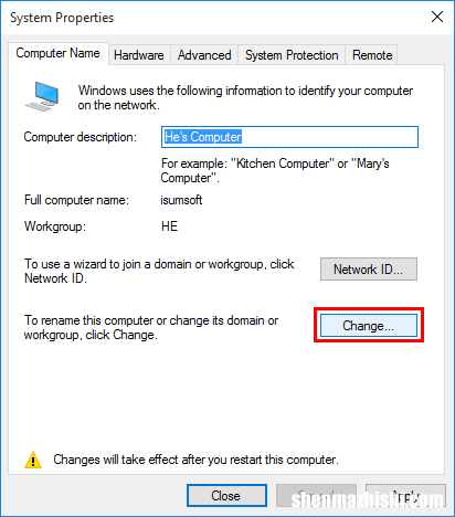 如何在Windows10中更改工作组名称