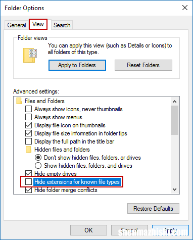 在Windows10中显示或隐藏文件扩展名的3种方法
