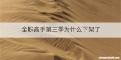 全职高手第三季为什么下架了