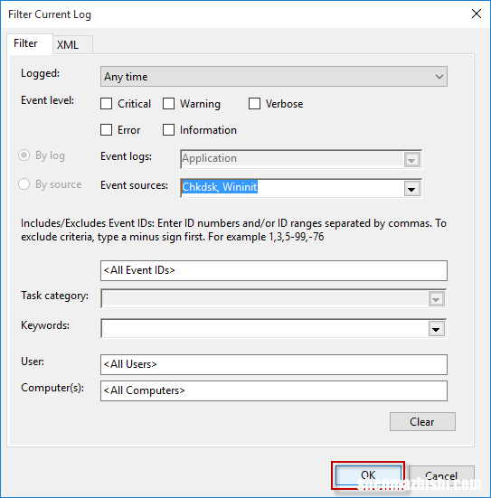 阅读Windows10中CheckDesk的事件查看器日志
