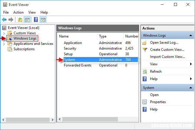在Windows10中查找内存诊断的事件查看器日志