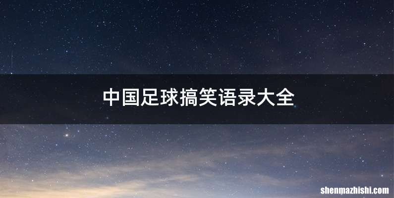 中国足球搞笑语录大全