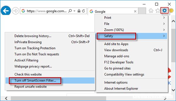 在Edge和Internet Explorer中关闭SmartScreen筛选器