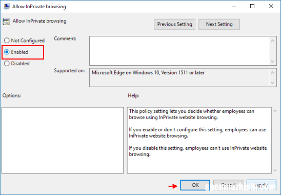 如何在Microsoft Edge中启用/禁用InPrivate浏览