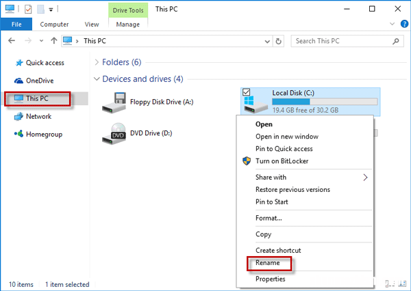 在Windows10中重命名硬盘的3种方法