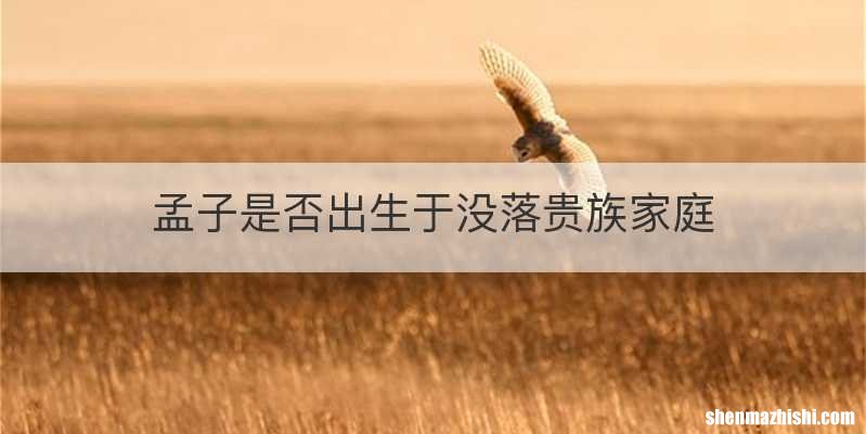 孟子是否出生于没落贵族家庭