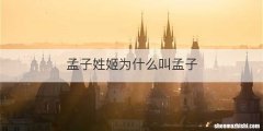 孟子姓姬为什么叫孟子