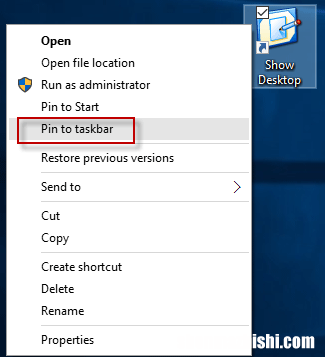 如何向Windows10任务栏添加“显示桌面”图标