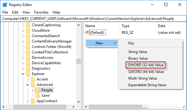如何从Windows10任务栏中删除人员栏