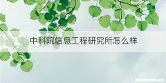中科院信息工程研究所怎么样