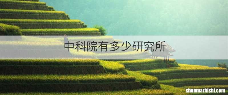 中科院有多少研究所