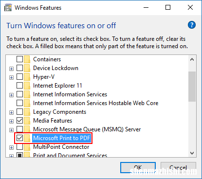 如何在Windows10上启用并激活Microsoft Print to PDF