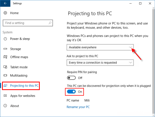 如何在Windows10中启用投影到此电脑的功能