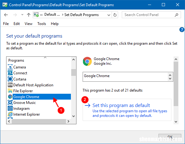 如何将Chrome设置为Windows10中的默认Web浏览器