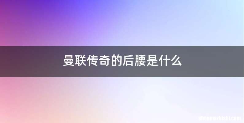 曼联传奇的后腰是什么