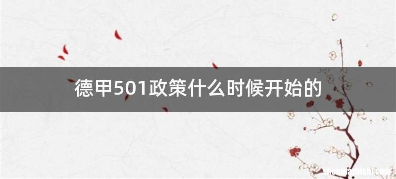 德甲501政策什么时候开始的