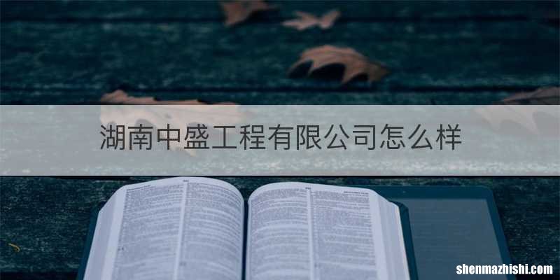 湖南中盛工程有限公司怎么样