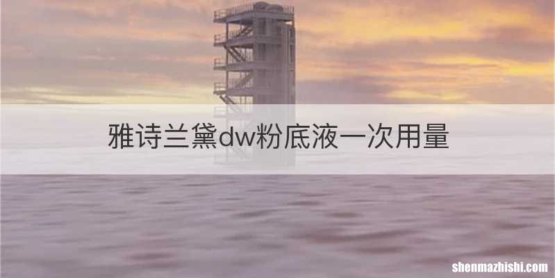 雅诗兰黛dw粉底液一次用量