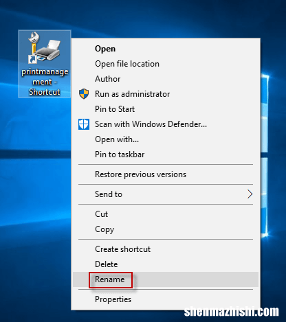 在Windows10桌面上创建打印管理快捷方式的3种方法