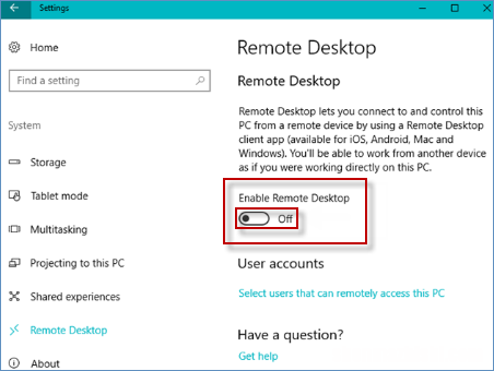 如何允许或禁止远程桌面连接到Windows10电脑