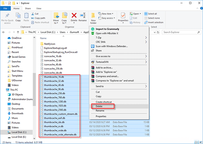 清除Windows10中缩略图缓存的3种方法