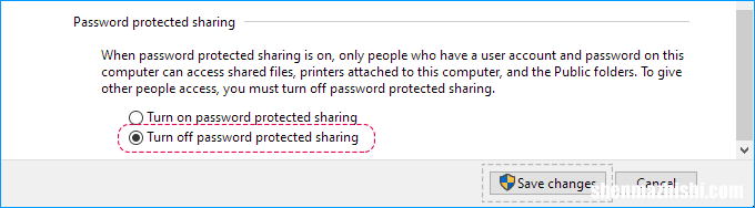 关闭受密码保护的共享Windows10